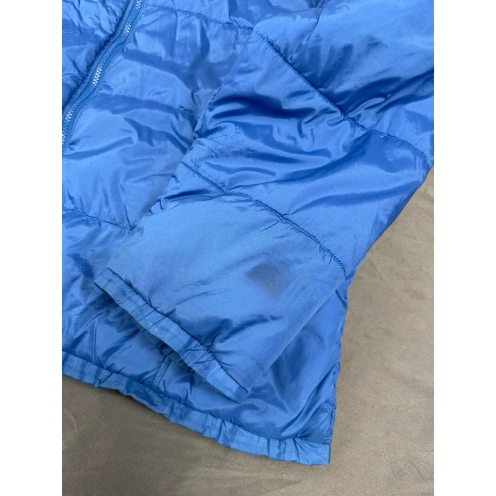 The North Face Mens XXL Blue Puffer Jacket Snowbird Logo Insulated Full Zip